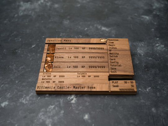 Custom Wooden Final Fantasy 8 / VII menu screen with characters you can pick