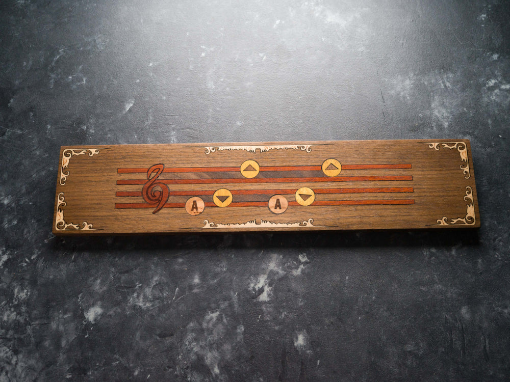 Wooden Zelda Ocarina of Time rest/assist for your keyboard