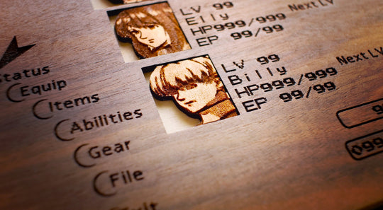 Custom Wooden Xenogears menu screen with characters you can pick