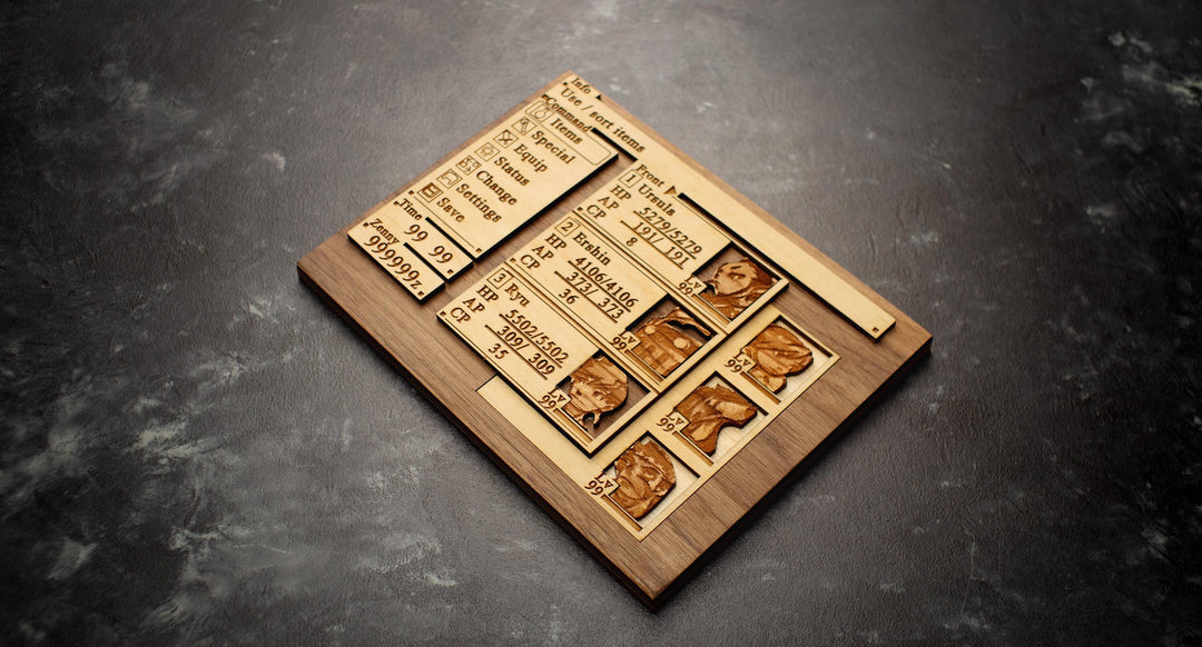 Custom Wooden Breath of Fire 4 menu screen with characters you can pick