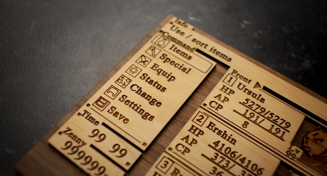 Custom Wooden Breath of Fire 4 menu screen with characters you can pick