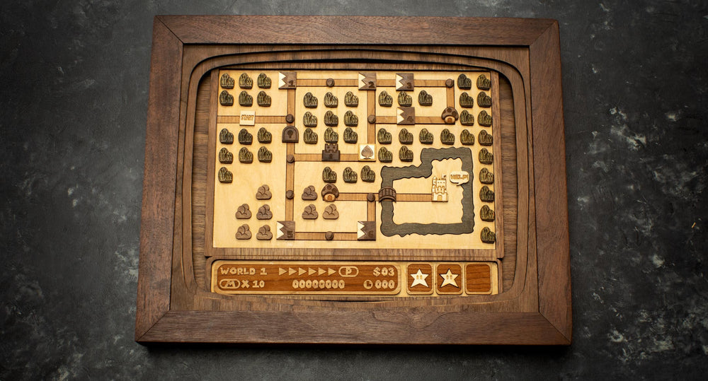 Wooden Mario Bros 3 level print