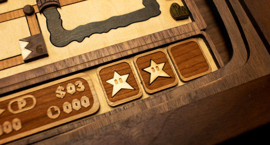 Wooden Mario Bros 3 level print