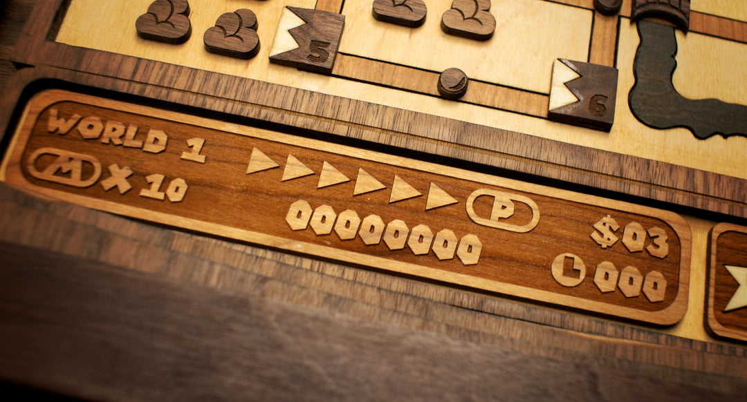Wooden Mario Bros 3 level print