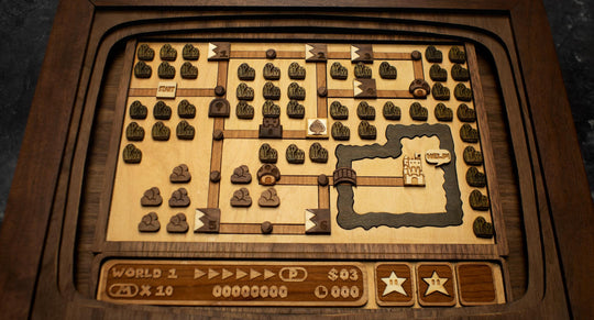 Wooden Mario Bros 3 level print