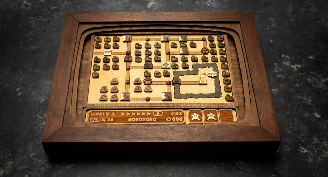 Wooden Mario Bros 3 level print