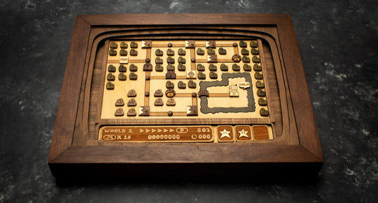 Wooden Mario Bros 3 level print