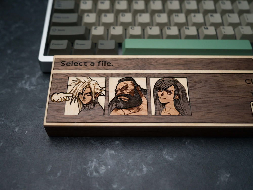 Wooden Final Fantasy 7 rest/assist for your keyboard