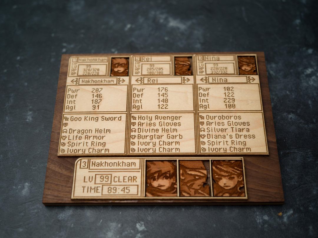 Custom Wooden Breath of Fire 3 menu screen with characters you can pick