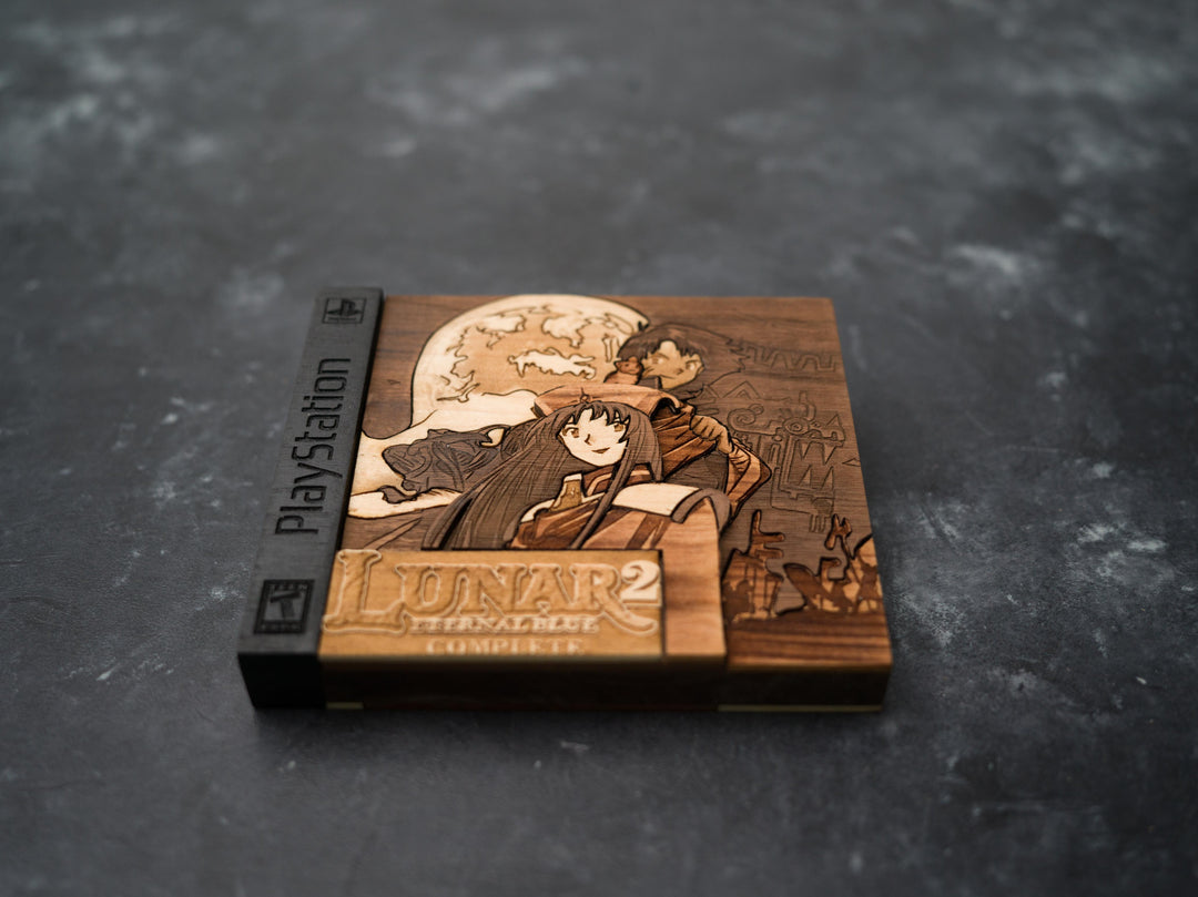 Lunar Eternal Blue Wooden PlayStation replica