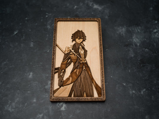 Wooden Genshin Impact card