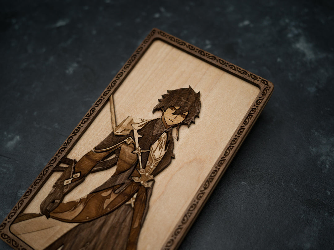 Wooden Genshin Impact card