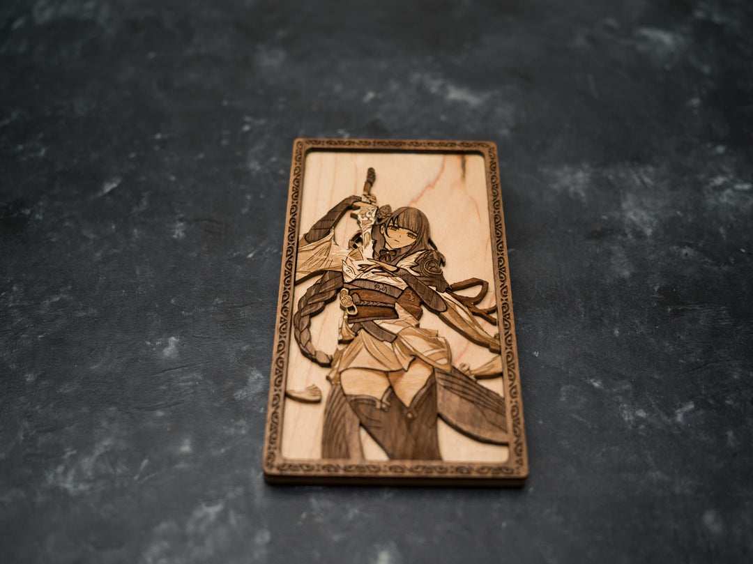 Wooden Genshin Impact card