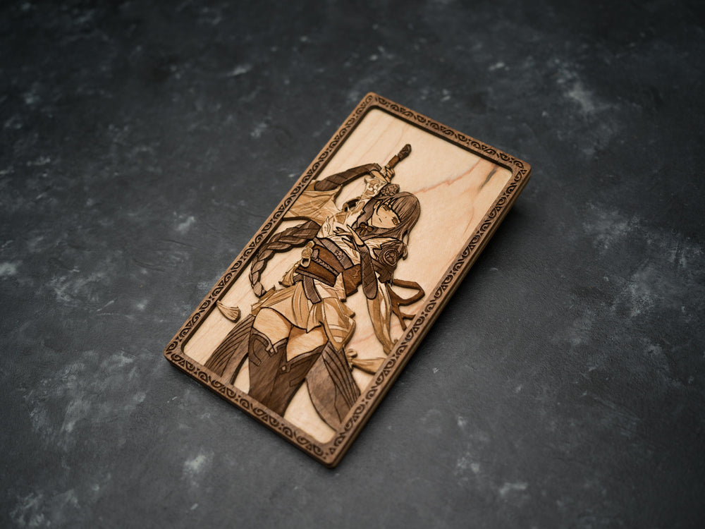 Wooden Genshin Impact card