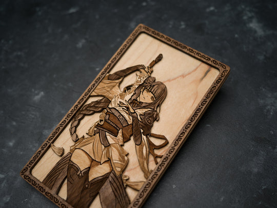 Wooden Genshin Impact card