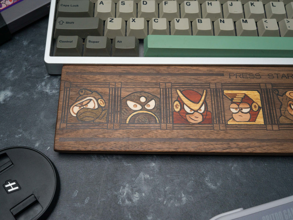 Wooden Mega Man 2 rest/assist for your keyboard