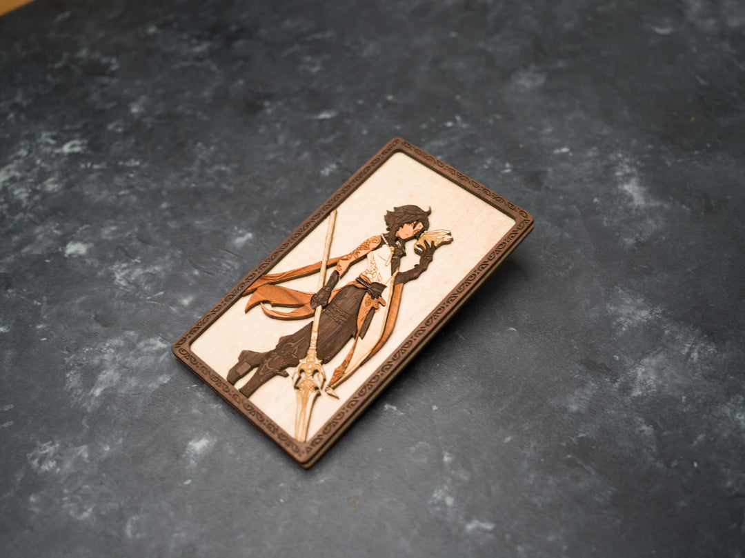 Wooden Genshin Impact card