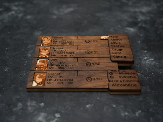 Custom Wooden Final Fantasy 9 menu screen with characters you can pick