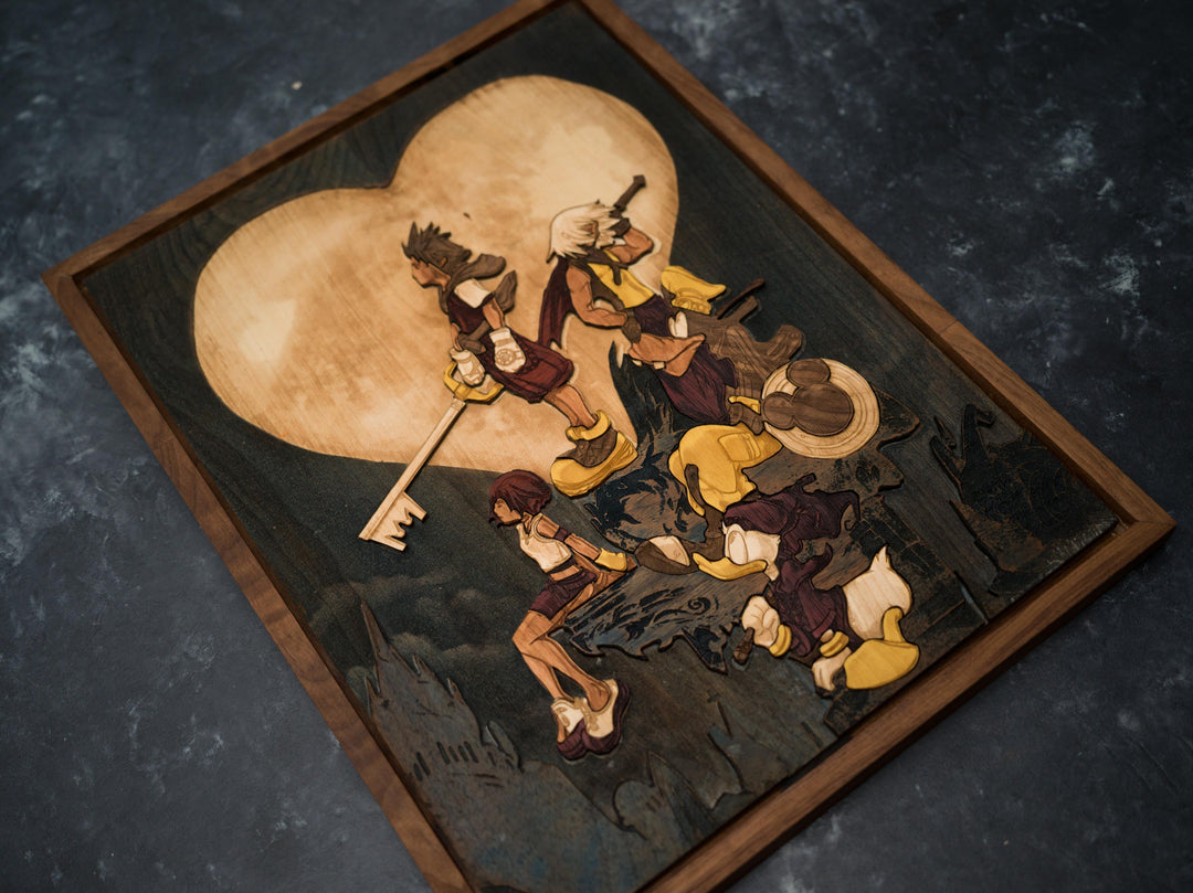 Wooden Kingdom Hearts Poster Print