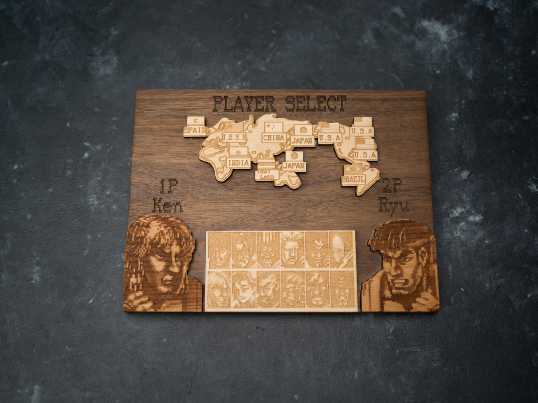 Custom Wooden Street Fighter 2 Menu Screen