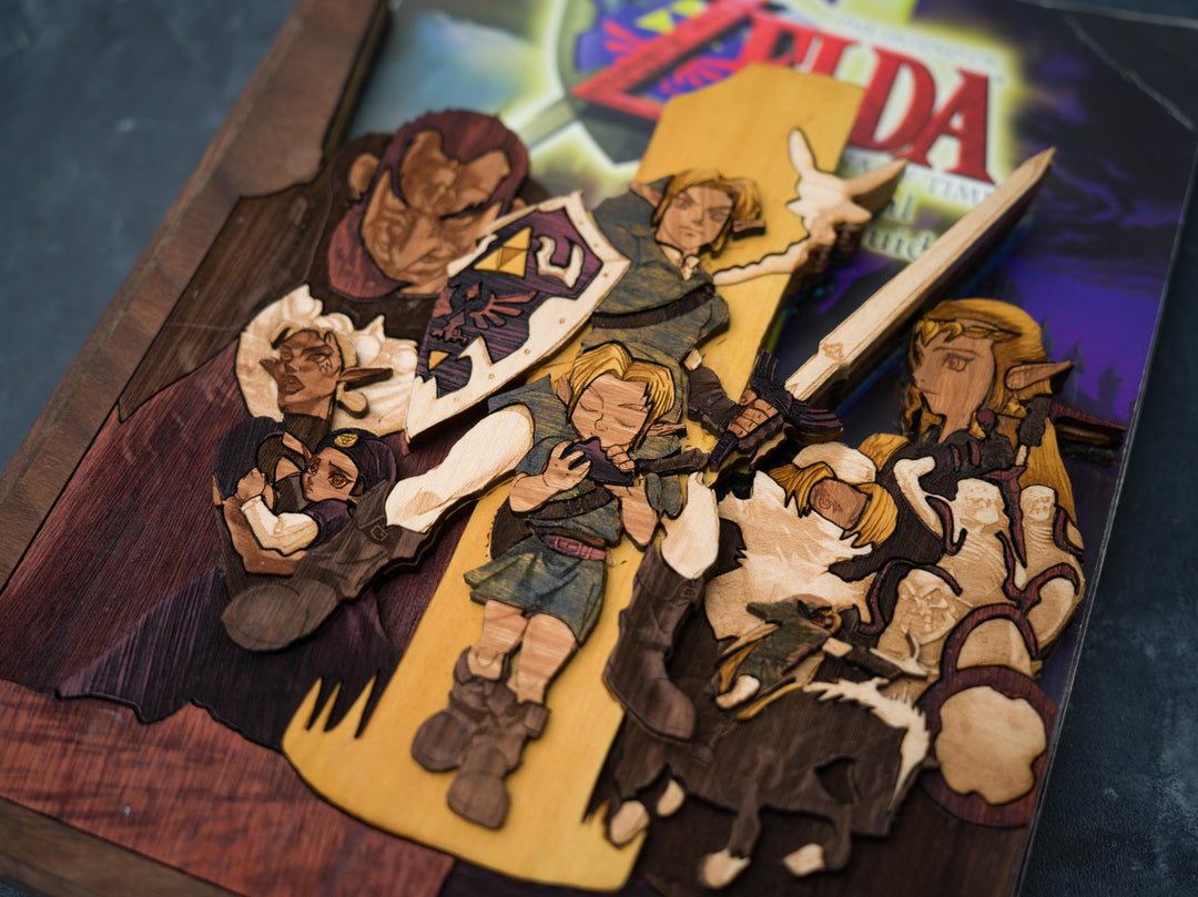Wooden  Zelda Ocarina of Time guide holder