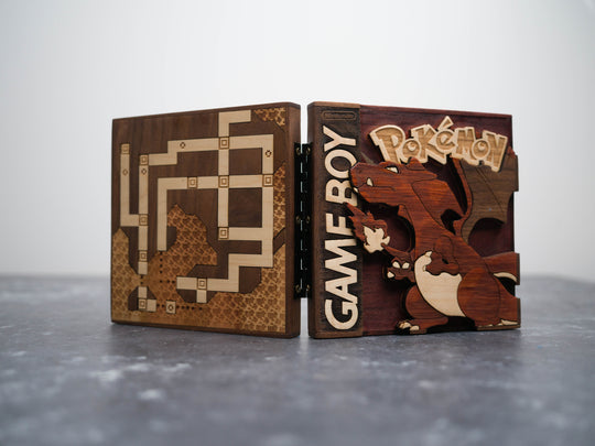 Wooden Pokemon Red Gameboy Cartridge holder