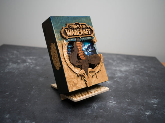 Wooden World of Warcraft Wrath of the Lich King game sleeve