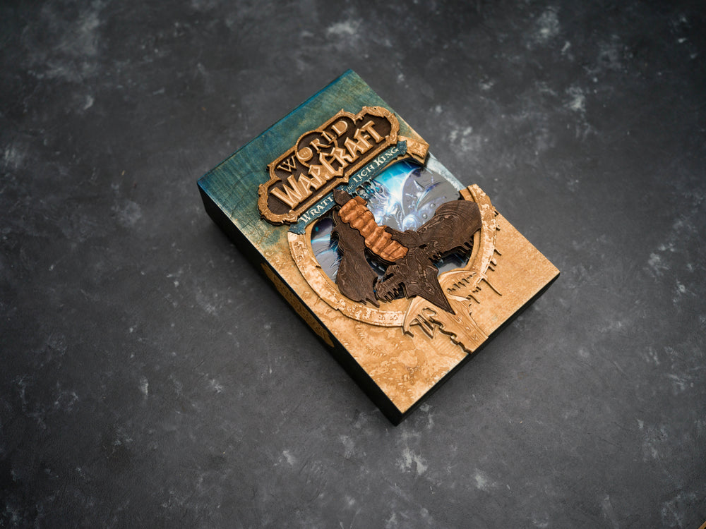 Wooden World of Warcraft Wrath of the Lich King game sleeve