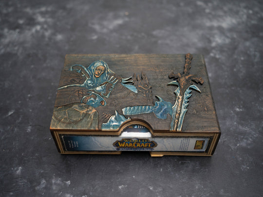 Wooden World of Warcraft Wrath of the Lich King game sleeve