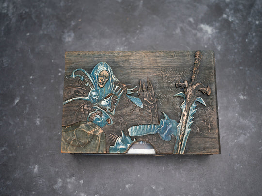 Wooden World of Warcraft Wrath of the Lich King game sleeve