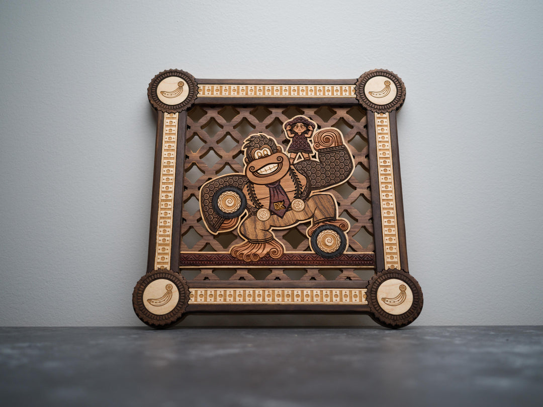 Wooden Henna / Mehndi Donkey Kong Bananza Print