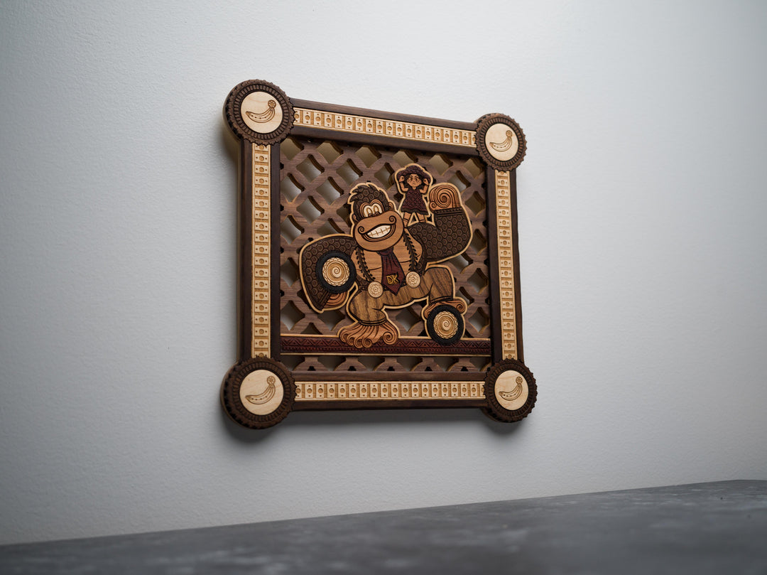 Wooden Henna / Mehndi Donkey Kong Bananza Print