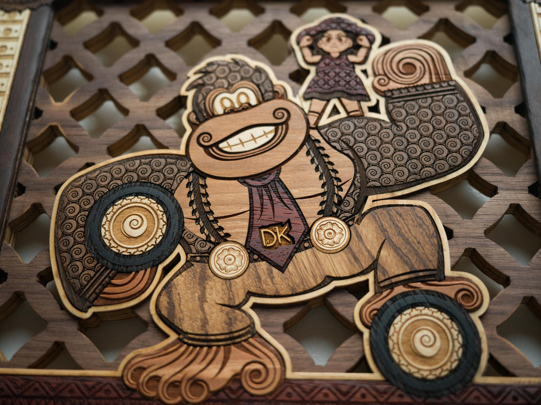 Wooden Henna / Mehndi Donkey Kong Bananza Print