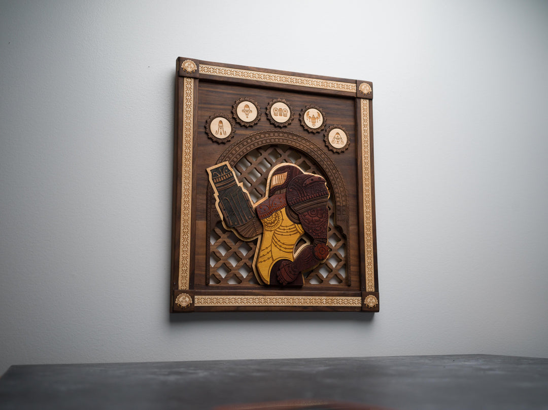 Wooden Henna / Mehndi Metroid Samus Print