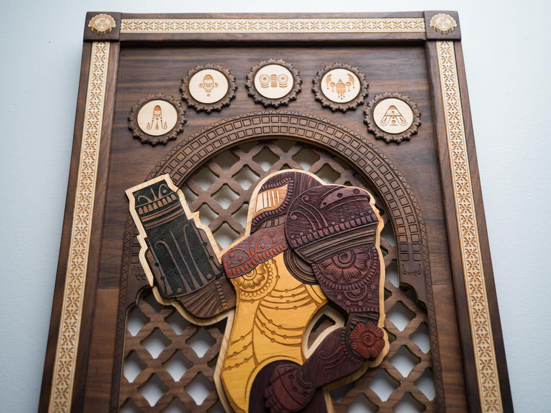 Wooden Henna / Mehndi Metroid Samus Print
