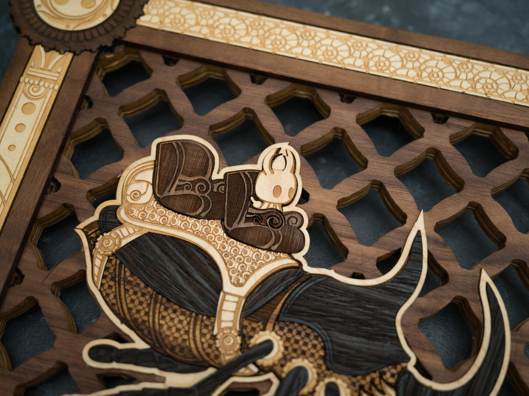 Wooden Henna / Mehndi Hollow Knight Print