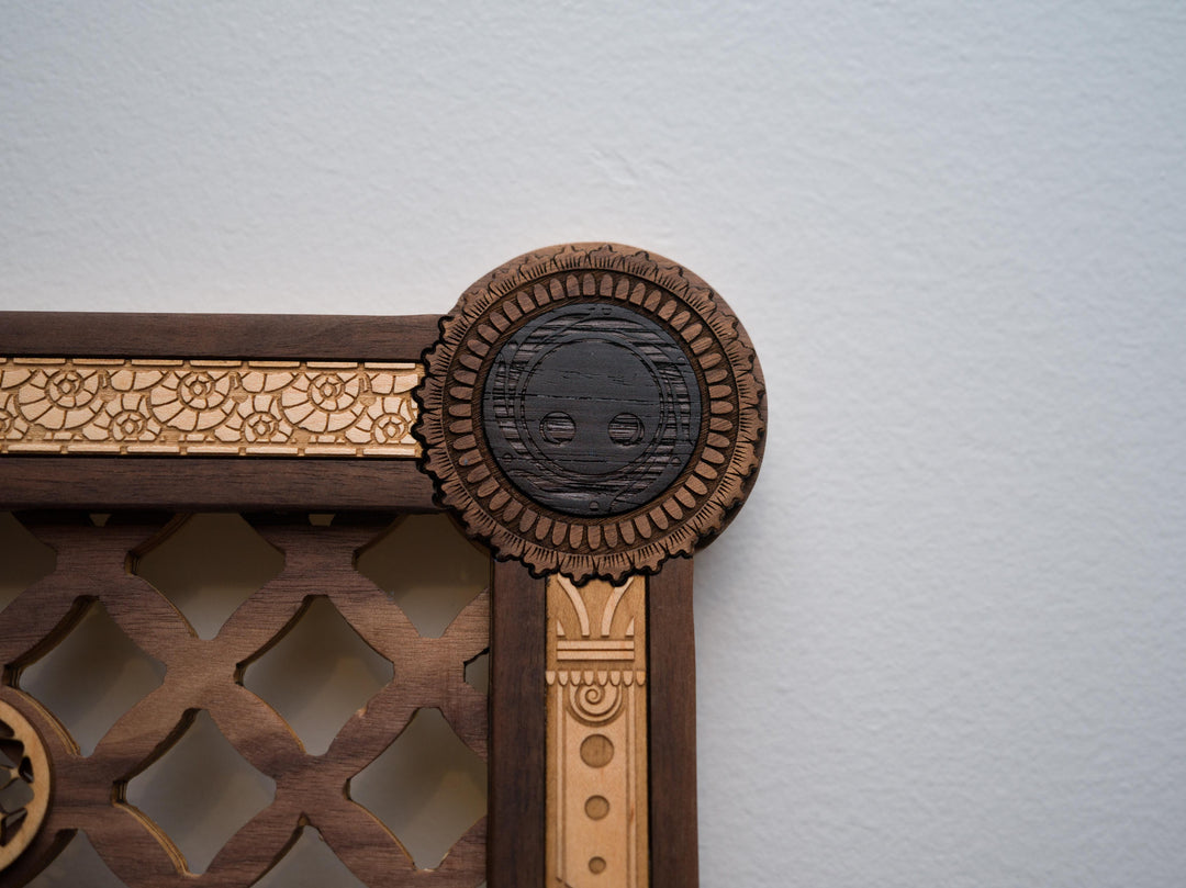 Wooden Henna / Mehndi Hollow Knight sitting on a bench Print