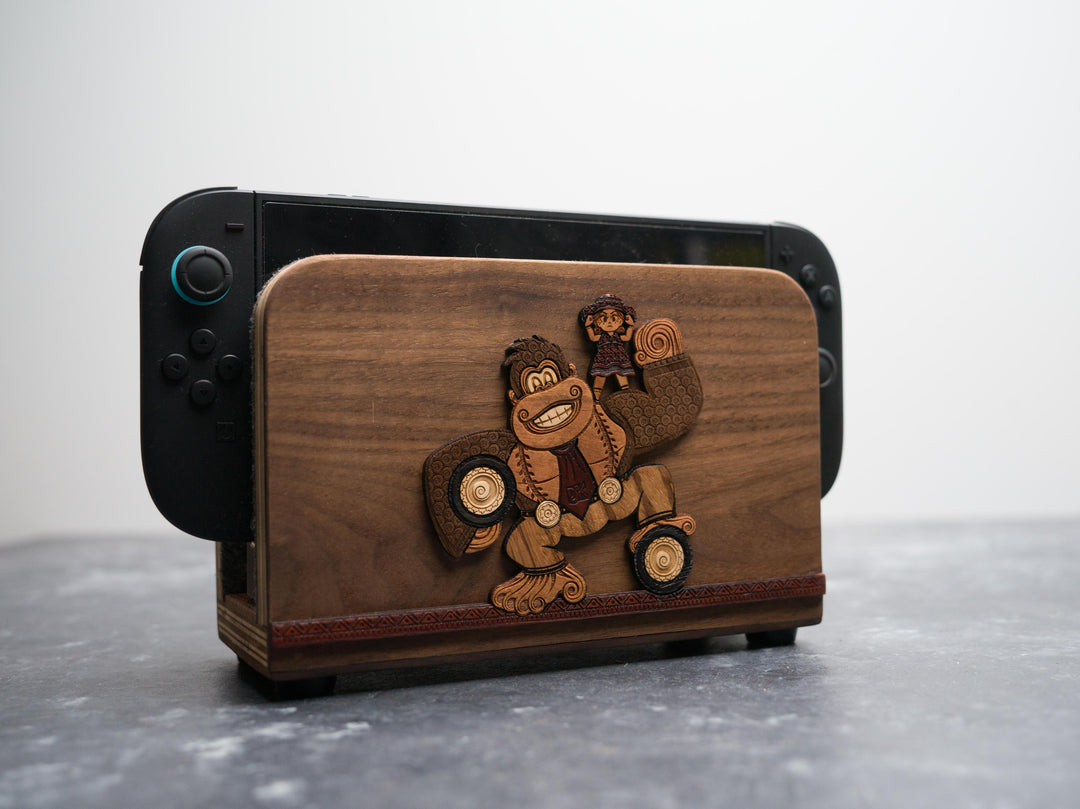Wooden Henna / Mehndi Donkey Kong Bananza Nintendo Switch 2 Dock Sleeve