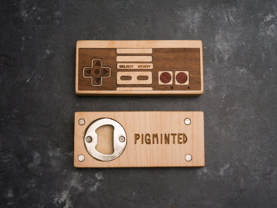 Wooden NES Bottle opener with magnets