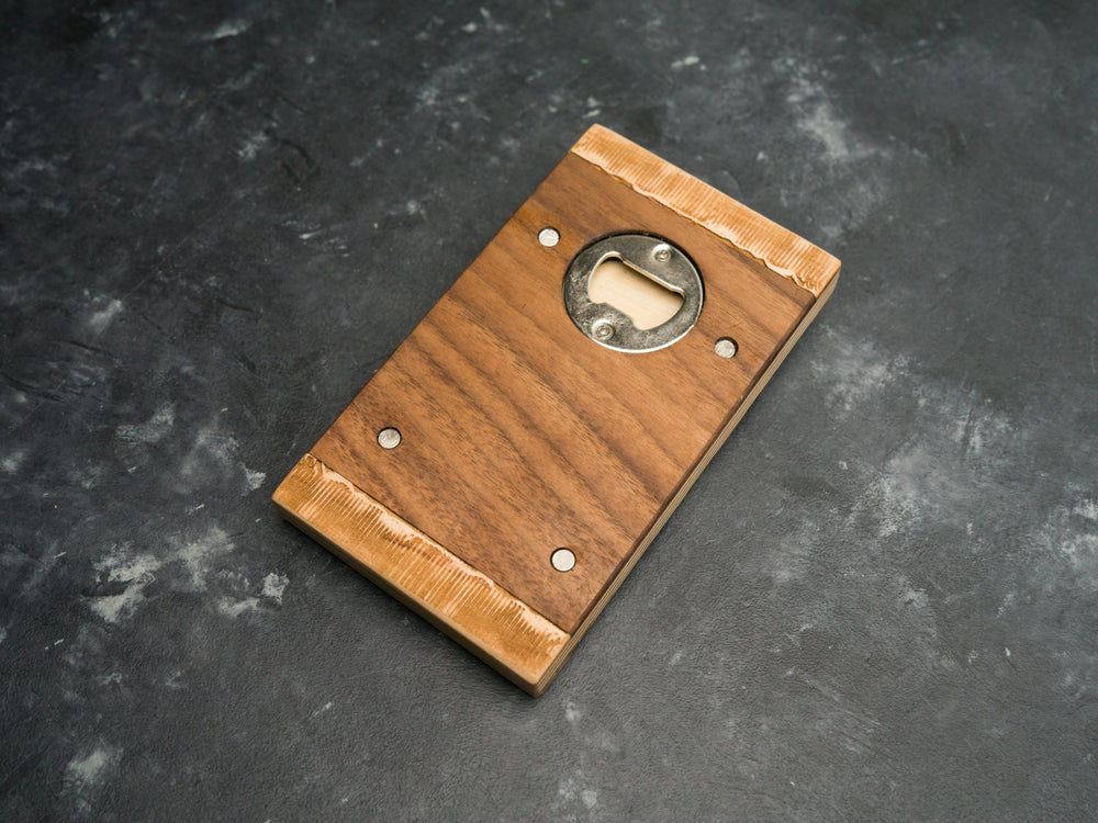 Wooden Pokemon Booster Pack bottle opener with magnets