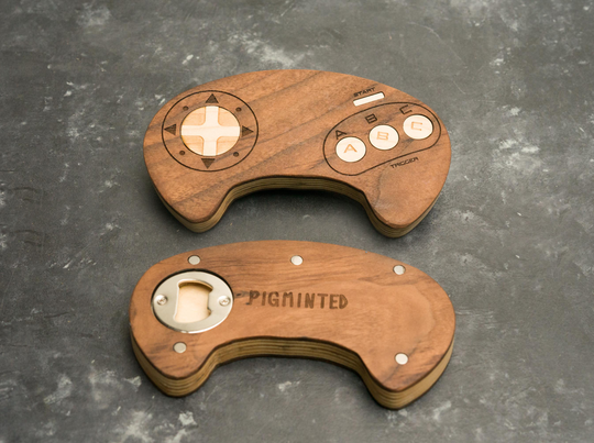 Wooden Sega Genesis Bottle opener with magnets