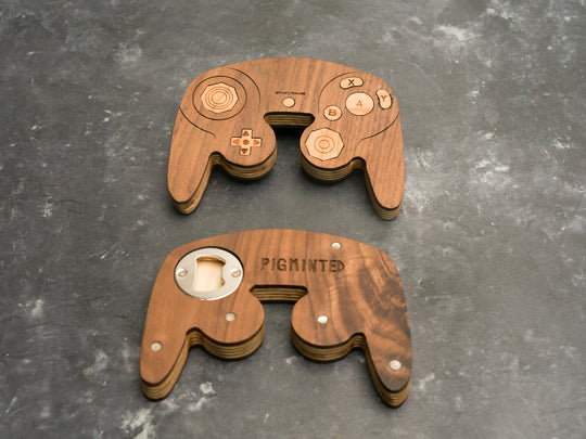 Wooden Gamecube Bottle opener with magnets