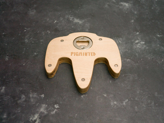Wooden N64 Bottle opener with magnets
