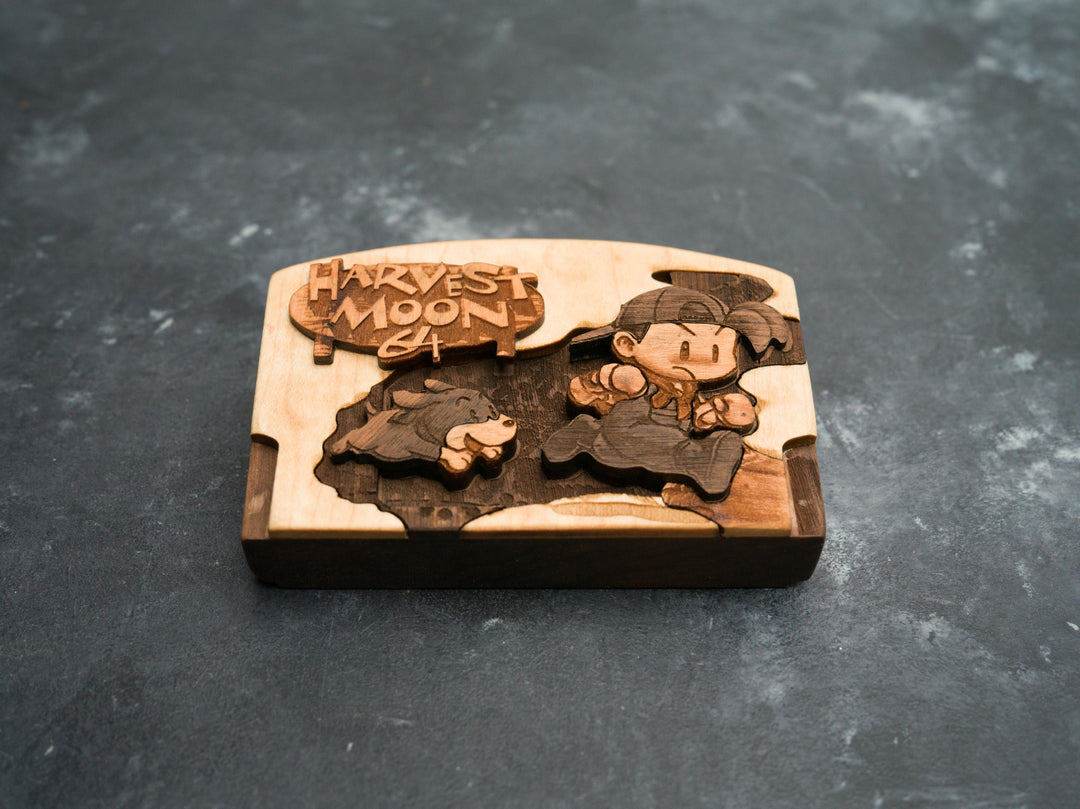 Wooden Harvest Moon 64 Cartridge Replica