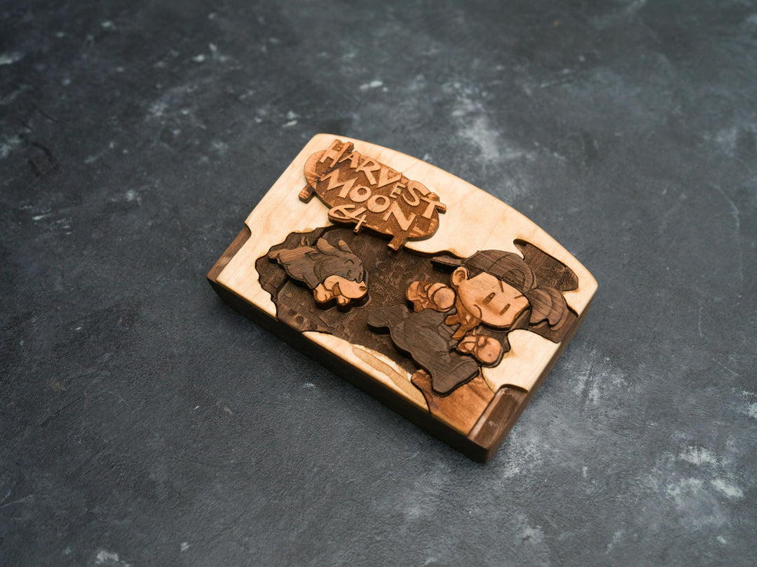 Wooden Harvest Moon 64 Cartridge Replica