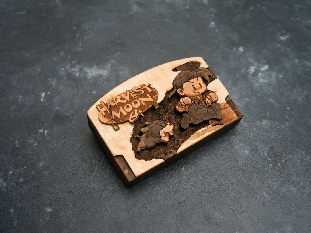 Wooden Harvest Moon 64 Cartridge Replica