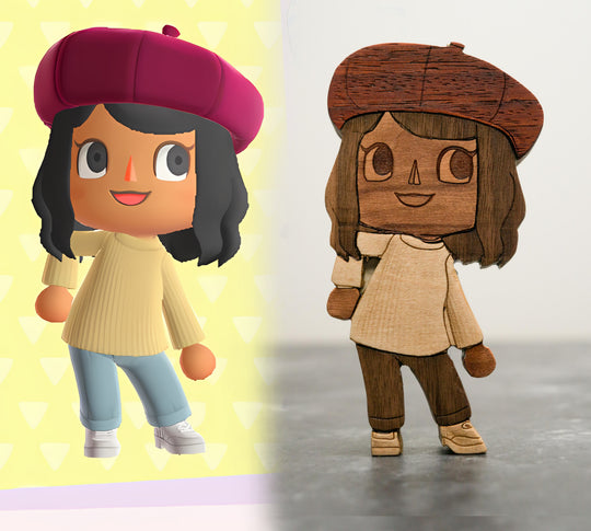 Wooden version of your Animal Crossing character!