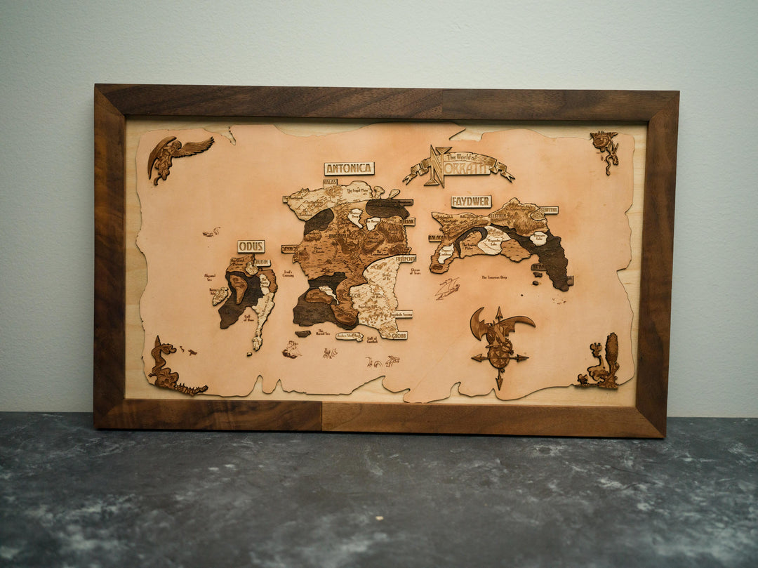 Wooden / Leather EverQuest Map