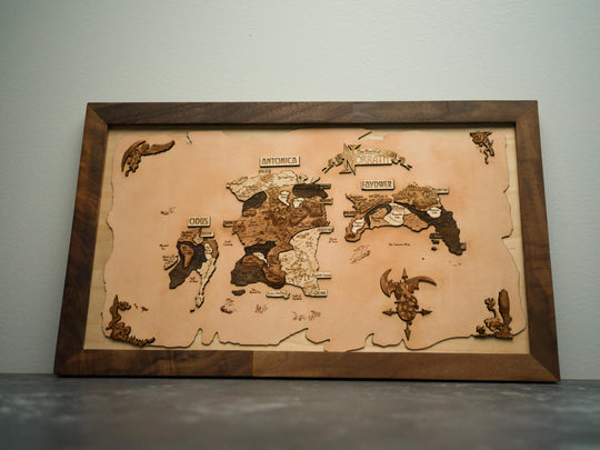 Wooden / Leather EverQuest Map