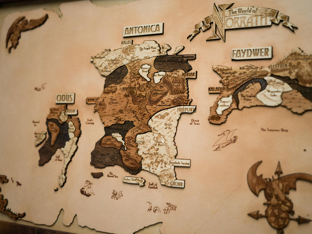 Wooden / Leather EverQuest Map